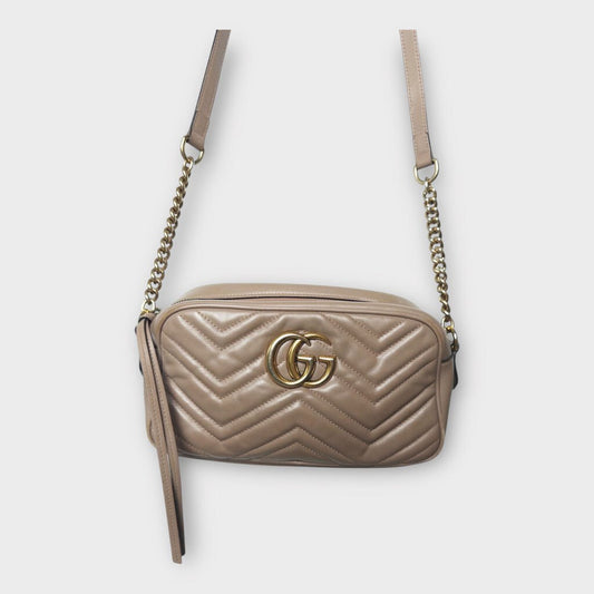 Brown Leather Marmont Crossbody Bag