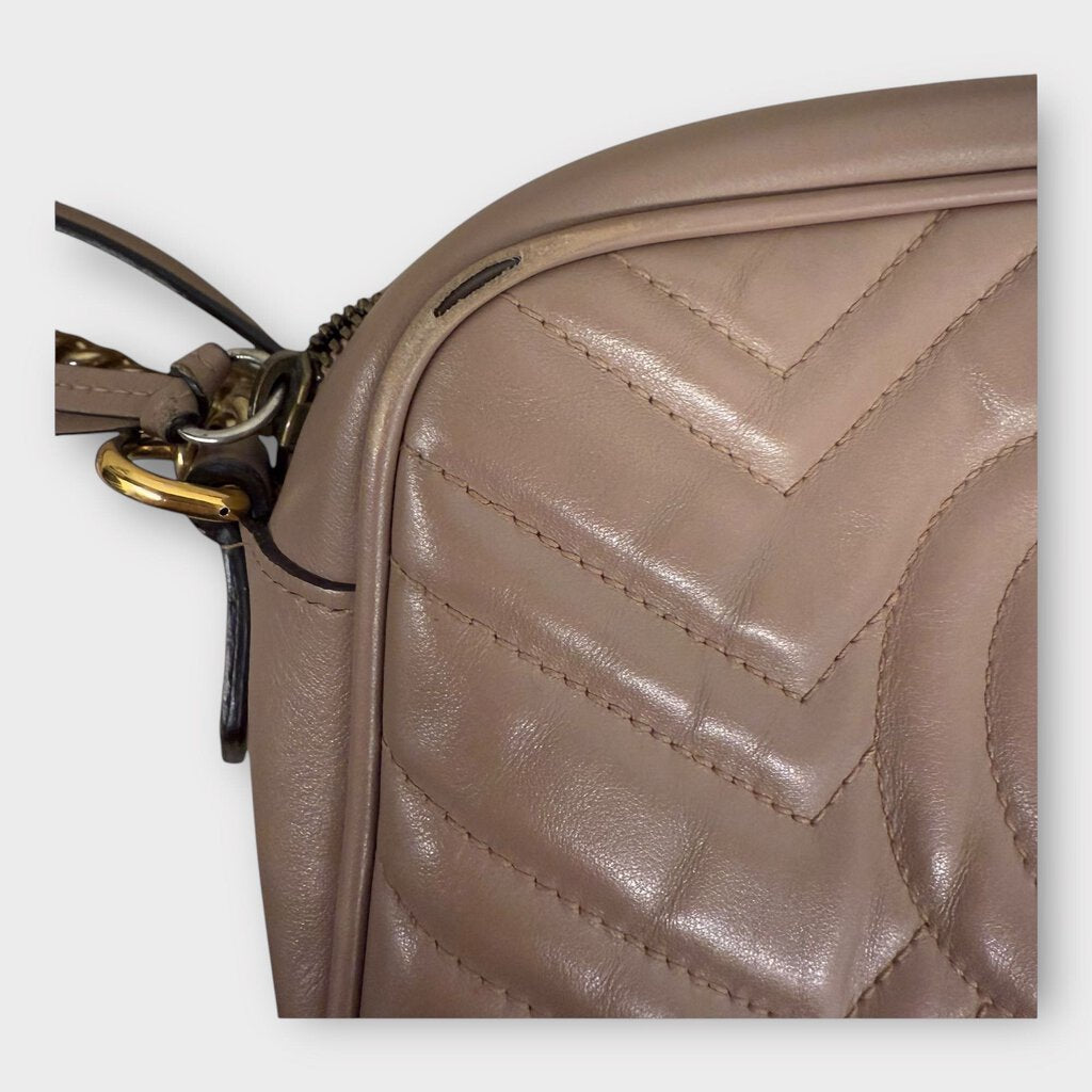 Brown Leather Marmont Crossbody Bag