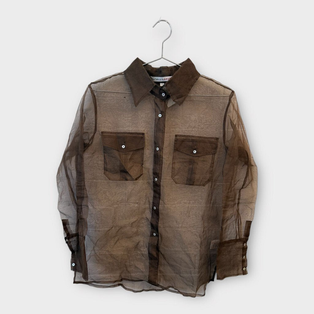 Brown Silk Organza Shirt
