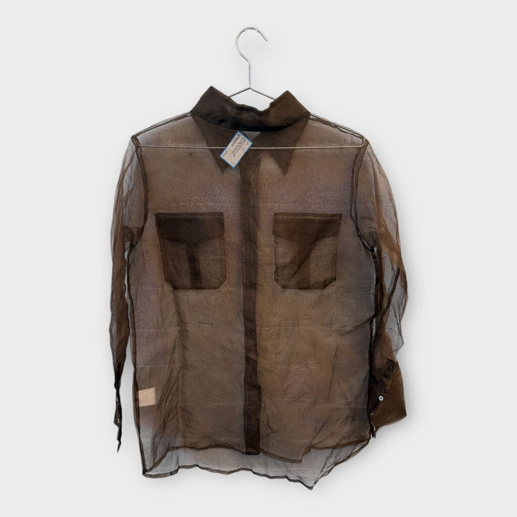 Brown Silk Organza Shirt