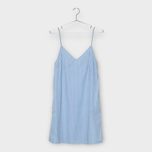 Blue & White Stripe Cotton Slip