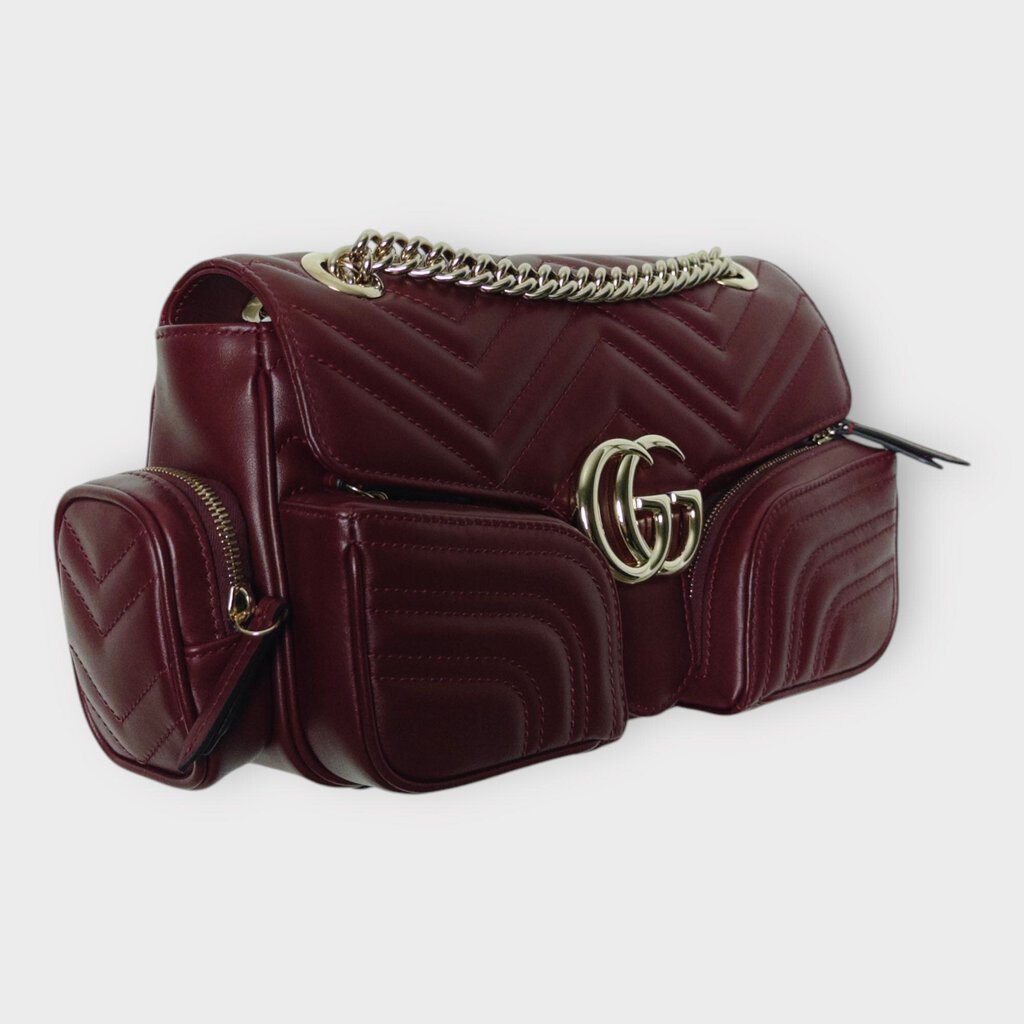 SS25 Dark Red GG Marmont Multi Pocket Bag