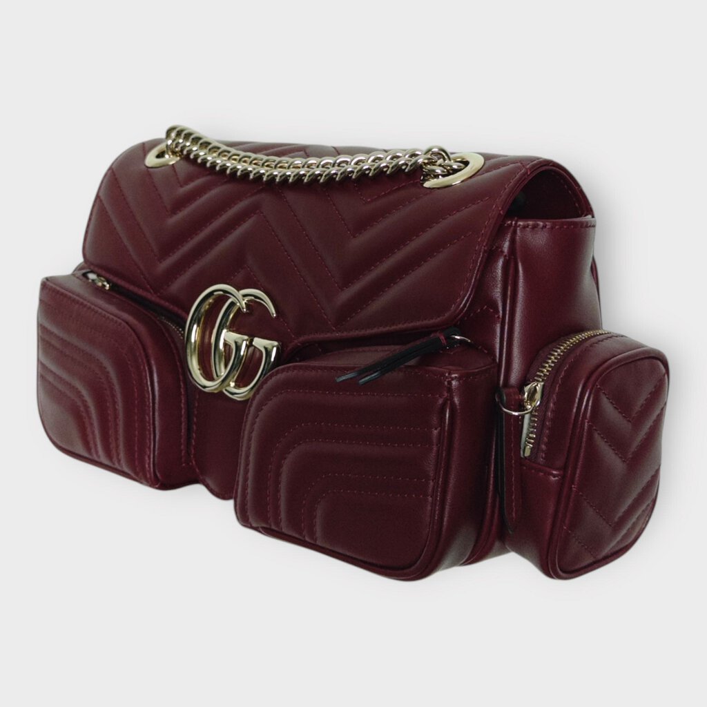 SS25 Dark Red GG Marmont Multi Pocket Bag