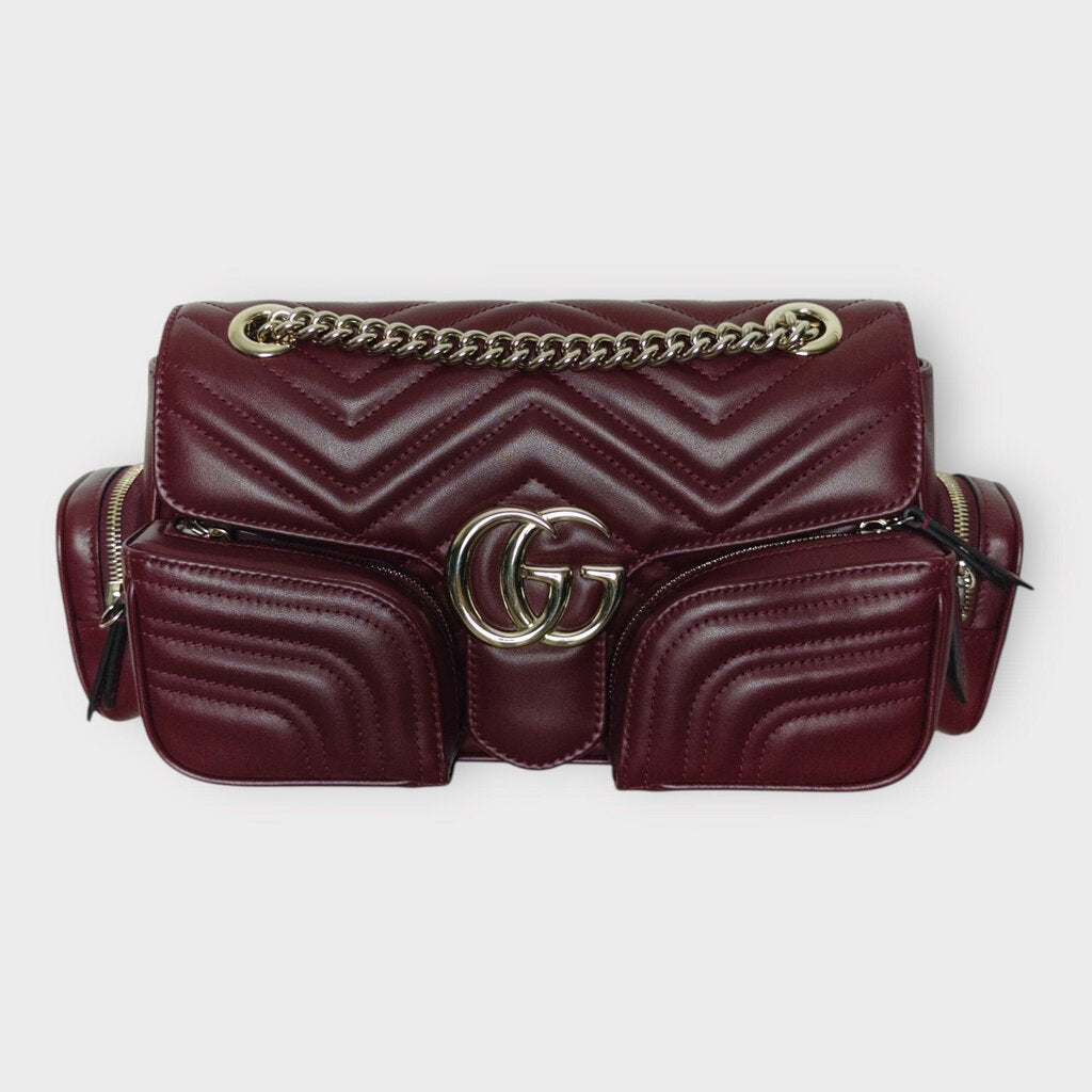 SS25 Dark Red GG Marmont Multi Pocket Bag