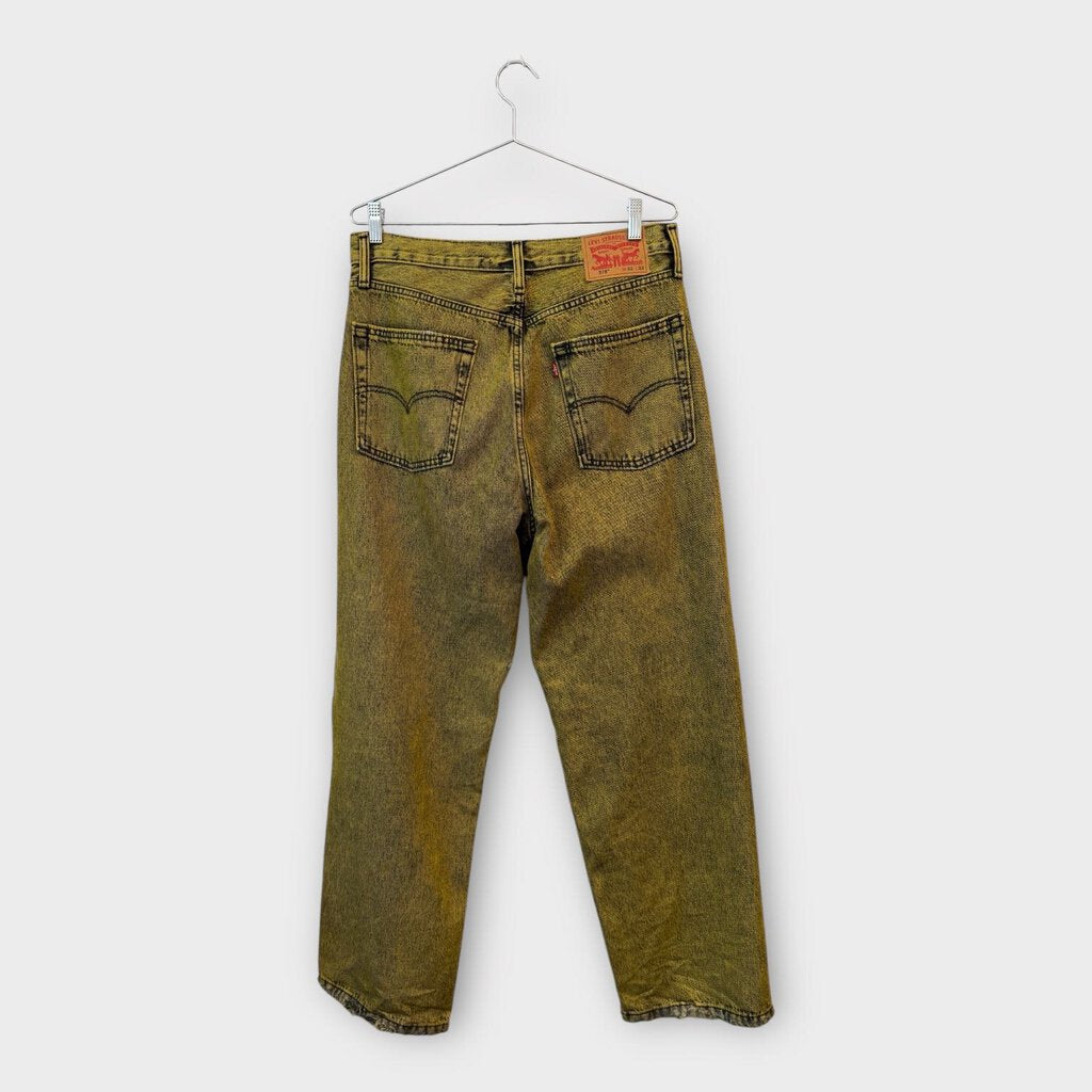 Yellow Acid Wash Ripped Jeans