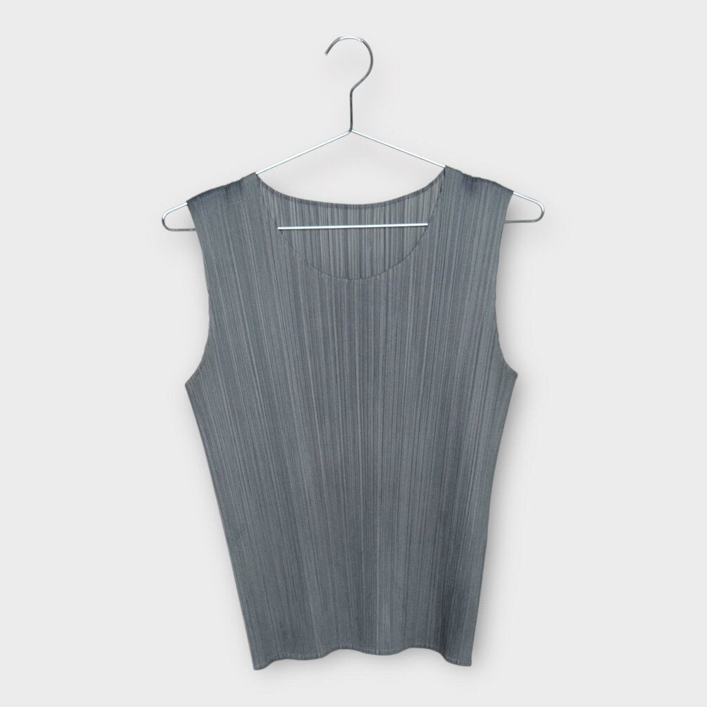 Grey Pleat Tank
