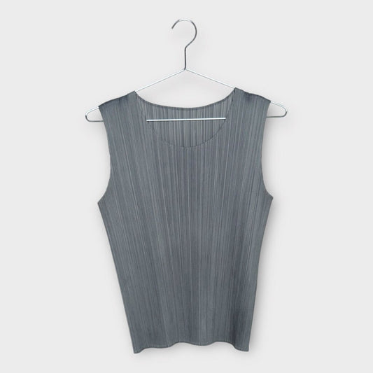 Grey Pleat Tank
