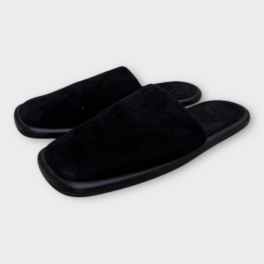 Black Monaco Suede Flat Mules