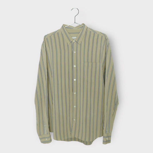 Beige Black White Stripe Shirt