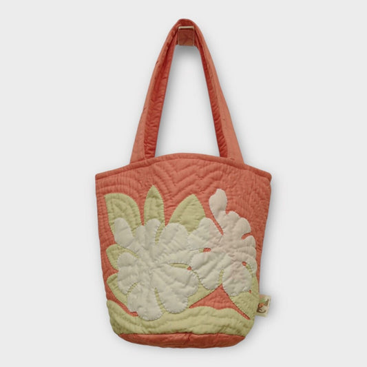 Pink Floral Embroidered Bucket Bag