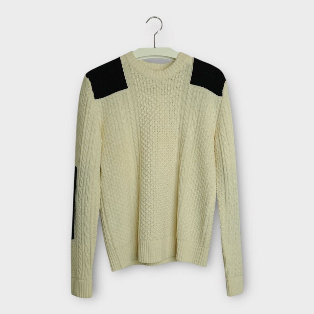 Cream Cable Knit Cold Shoulder Jumper