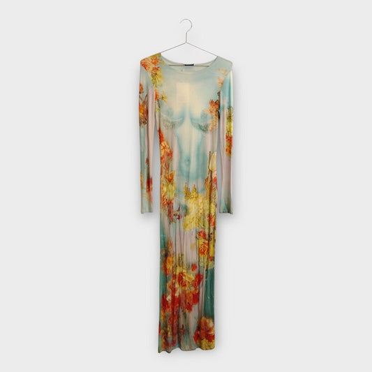 Blue Body Flower Maxi Dress