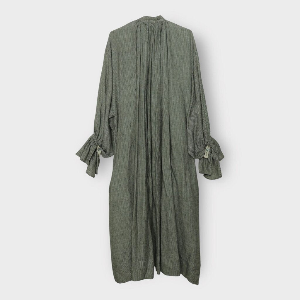 Grey Tweed Long Sleeve Maxi Smock Dress