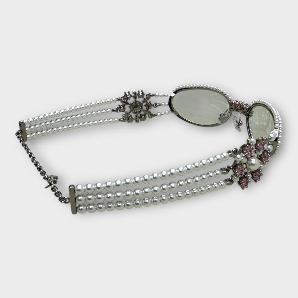 Pearl Tone & Silver Metal Bijou De 02 Glasses