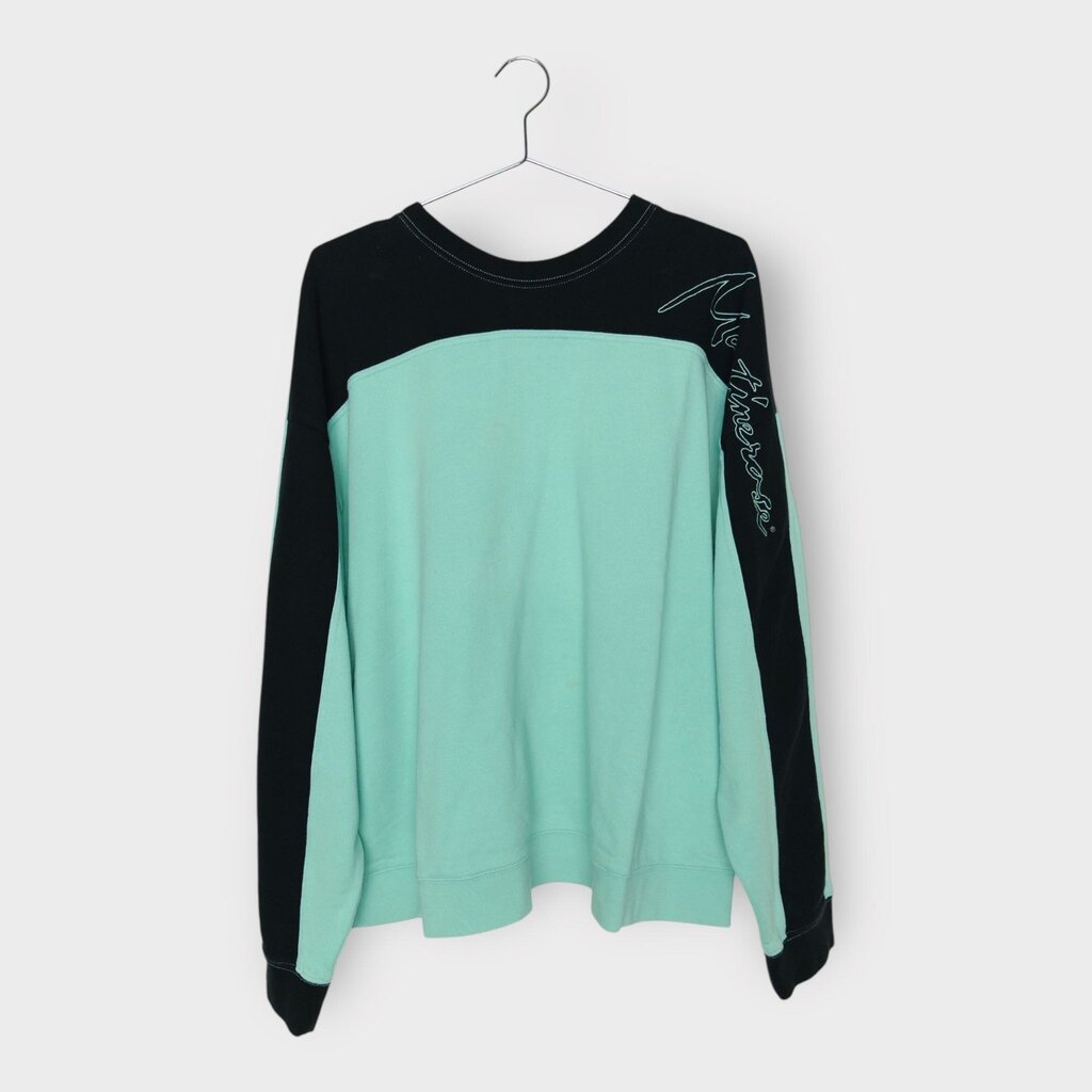 AS IS Mint & Black Contrast Collapsed Crewneck Sweater