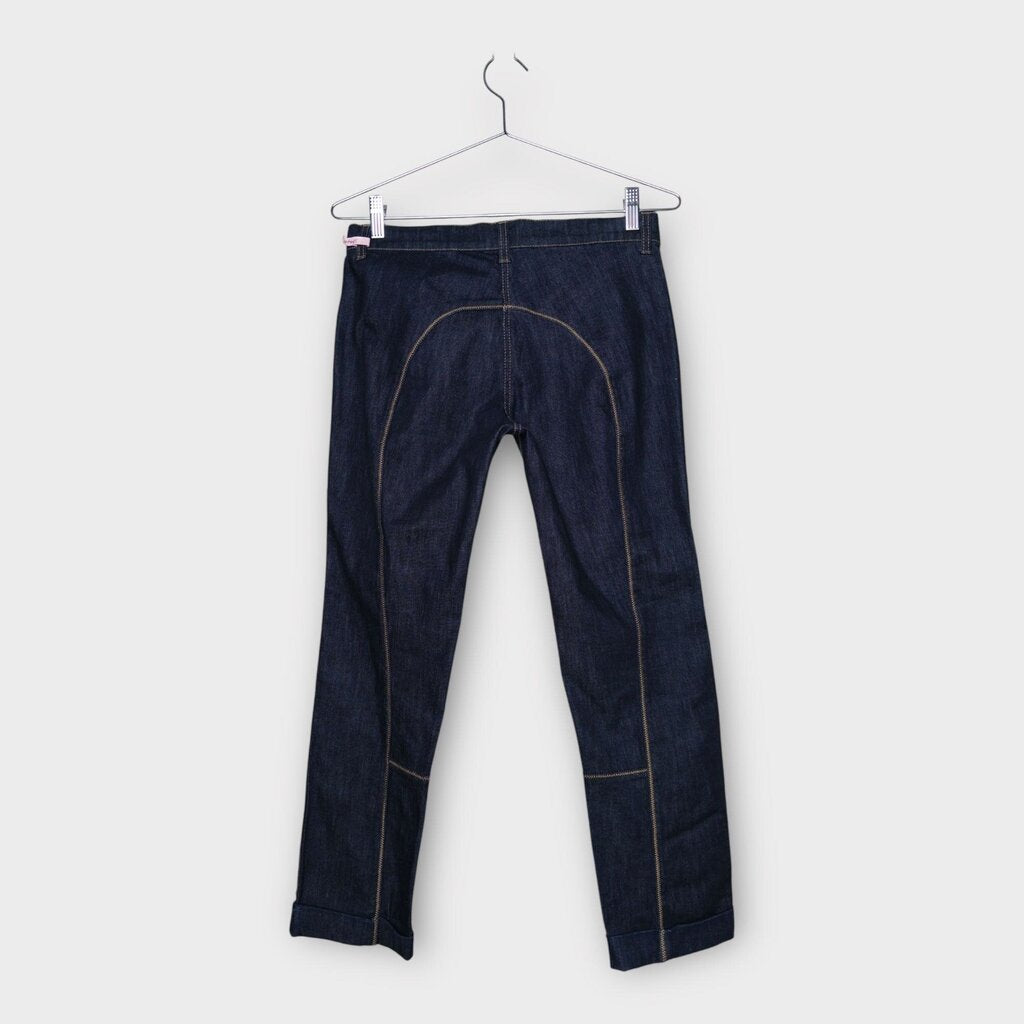 2007 Dark Denim Exposed Seam Crop Jean