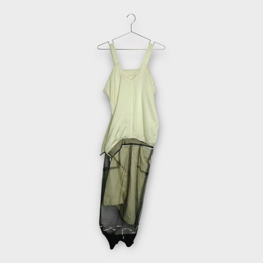 White Cotton & Black Tulle Dress