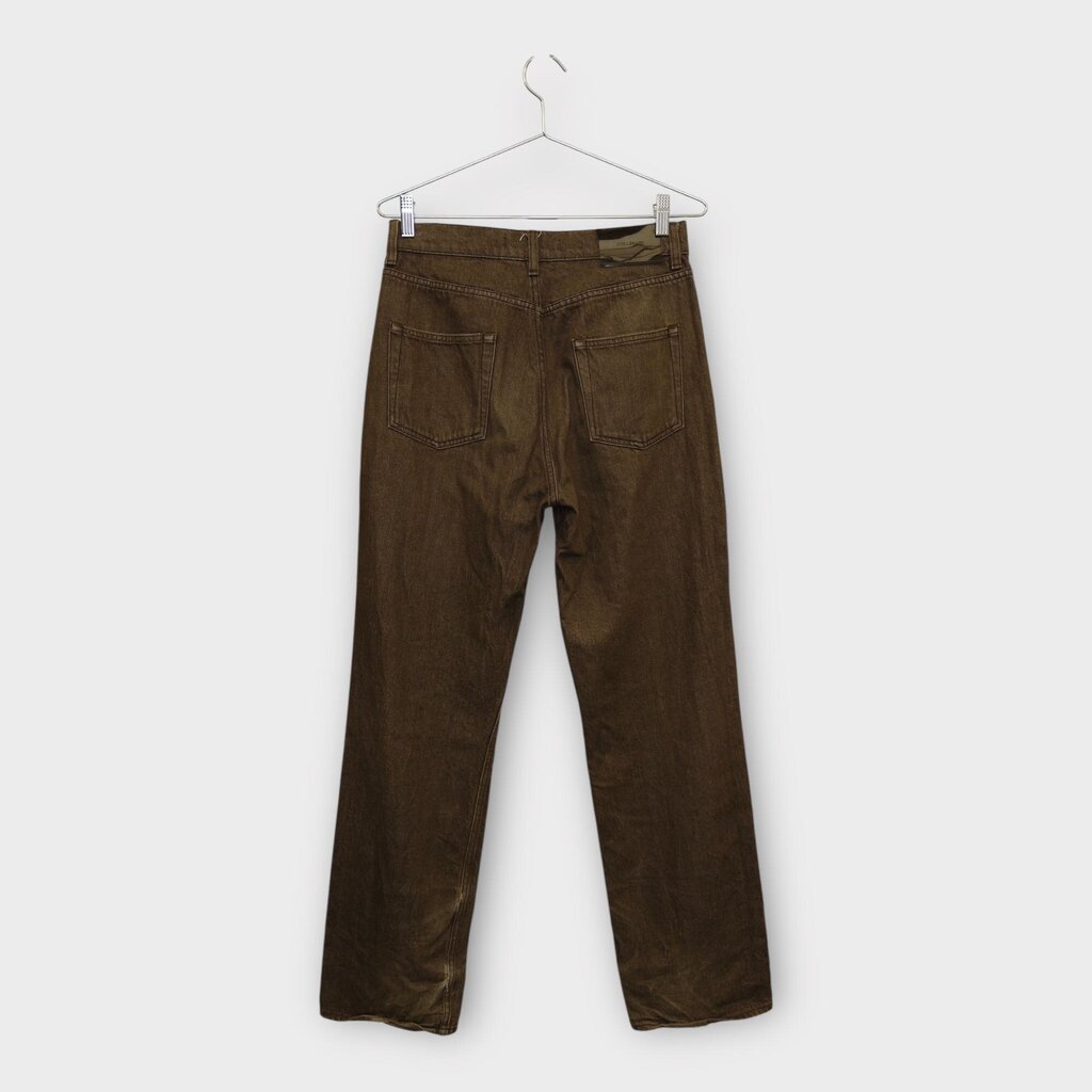 Brown Cotton Formal Cut Straight Leg Jean