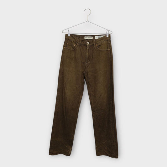 Brown Cotton Formal Cut Straight Leg Jean