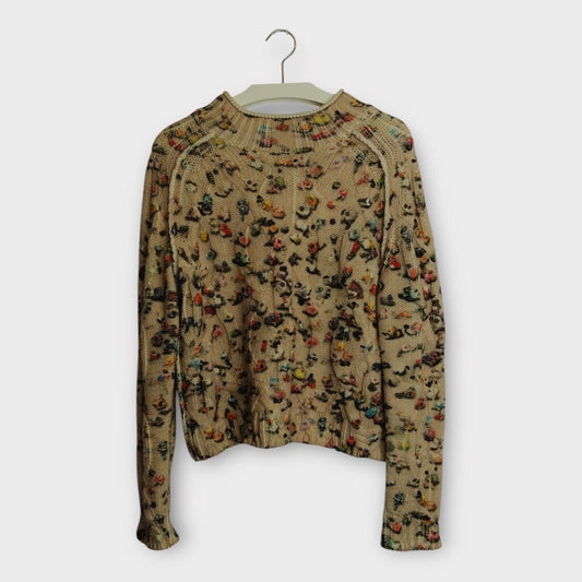 Pink Printed Wool Sweater