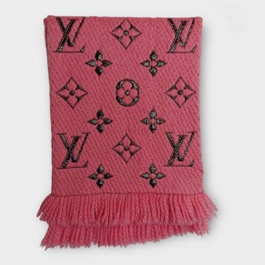 Hot Pink Wool Logomania Scarf