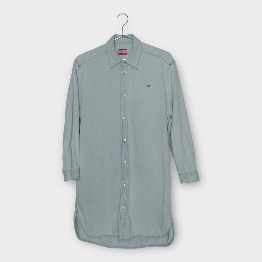 Light Wash Denim Shirt Dress