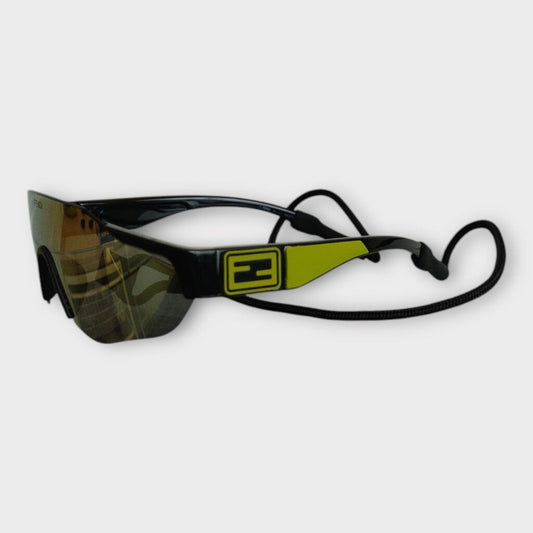 Black & Gold Reflective Lanyard Sunnies & Case