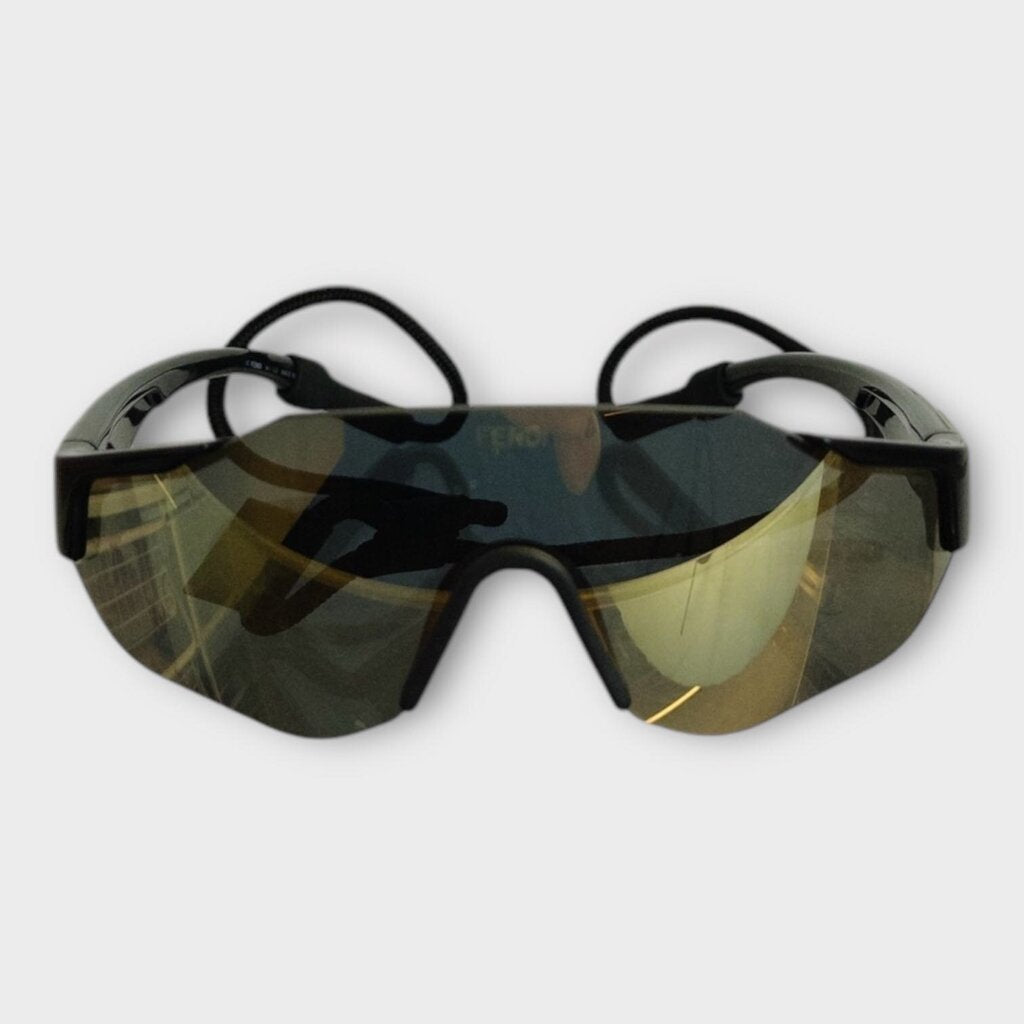 Black & Gold Reflective Lanyard Sunnies & Case