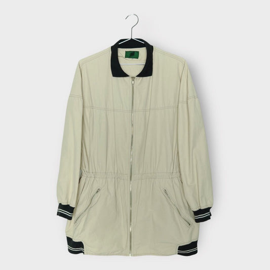 Junior Gaultier Beige & Black Ribbing Drawstring Waist Jacket