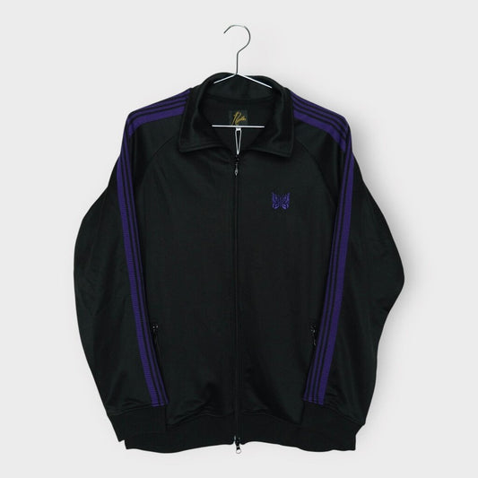 Black & Purple Striped Butterfly Logo Tracksuit Top
