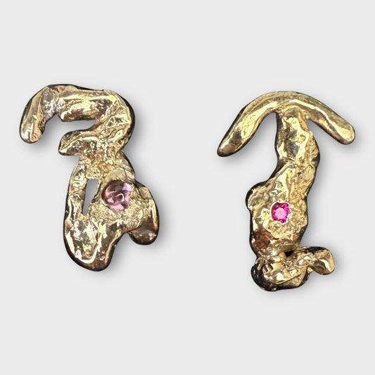 Danielle Karlikoff Gold Squiggle Studs