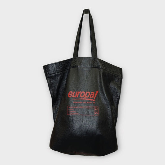 Balenciaga FW2018 Black Leather Europa! Shopper