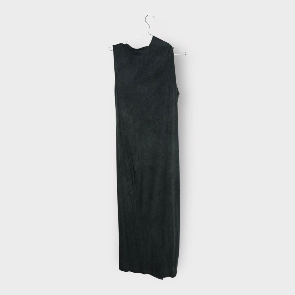Grey Jersey Draped Midi Dress