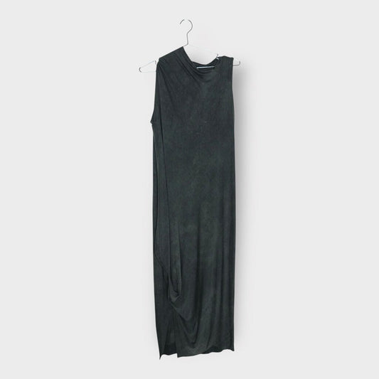 Grey Jersey Draped Midi Dress