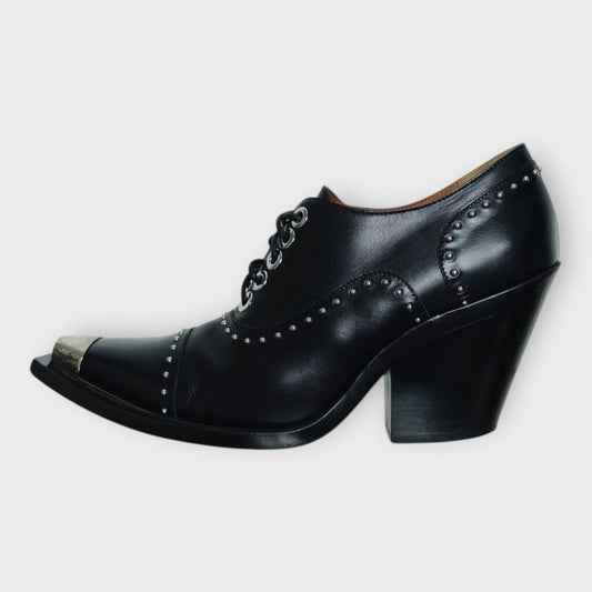 Givenchy Black Studded Cowboy Derby Heel
