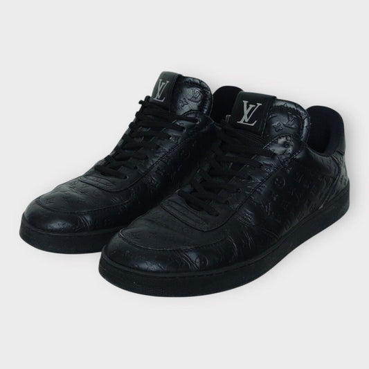Black Monogram Leather Rivoli Sneakers