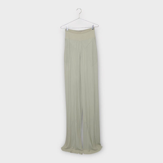 Rick Owens SS23 Edfu Grey Silk Blend Extra Long Pant