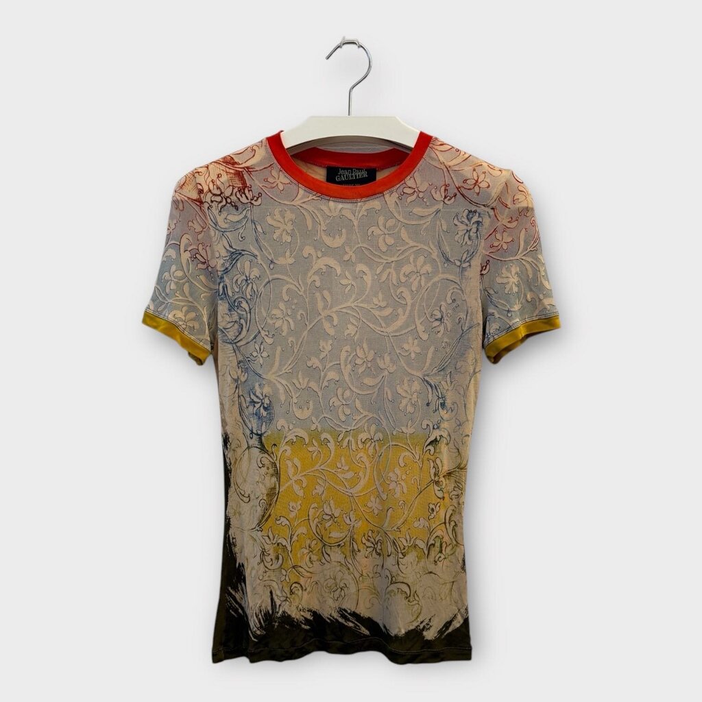 Yellow & Blue Print Top
