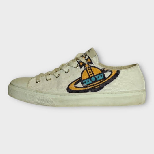 White Canvas Orb Sneakers