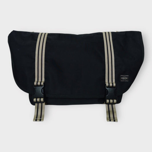 Black & Beige Nylon Satchel