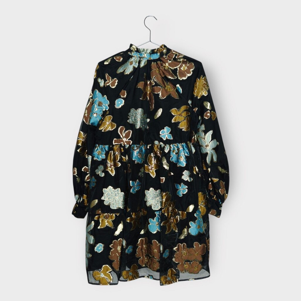 Black & Blue Lurex Jasmine Organza Mini