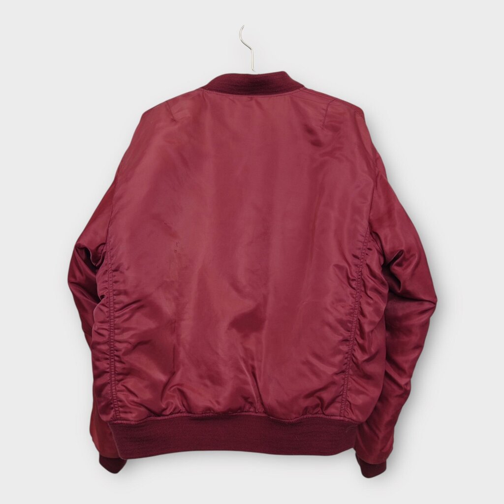 Red Nylon Bomber Jacket