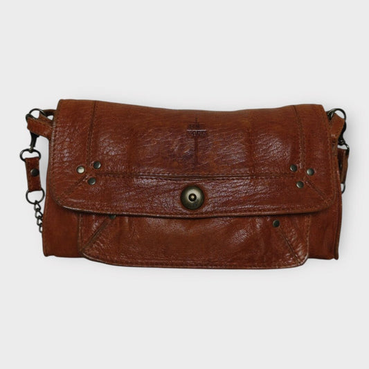 Brown Leather Mini Crossbody Chain Bag