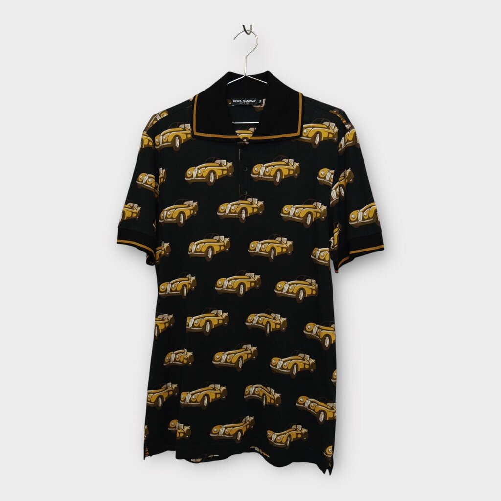 Black & Brown Car Print Polo
