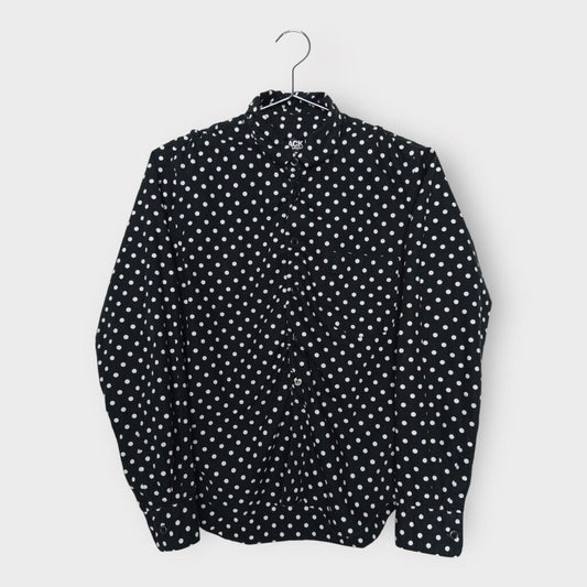 AD2013 Black & White Polka Dot Gathered Shirt