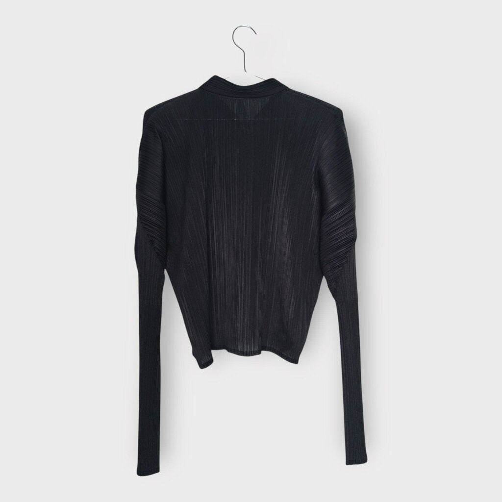Brown Double Zip Pleated Top