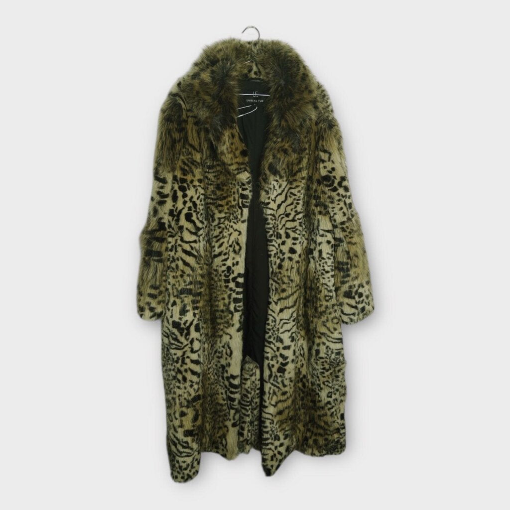 Faux Fur Leopard Print Coat
