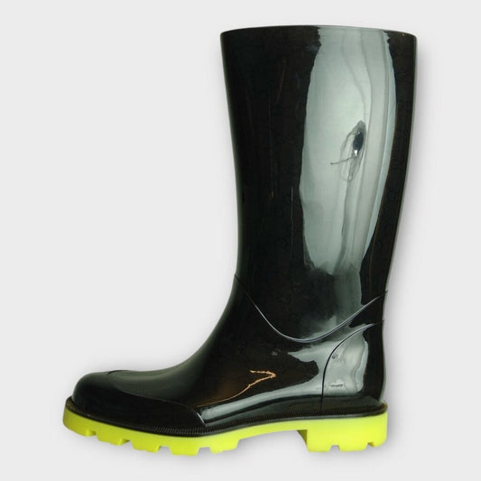 Brown GG Yellow Sole Gum Boot W Box
