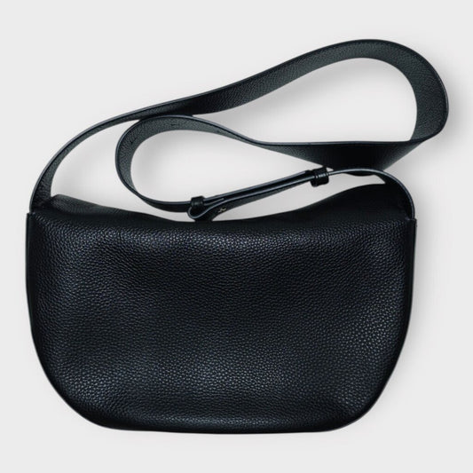 Black Pebbled Leather Pia Bag