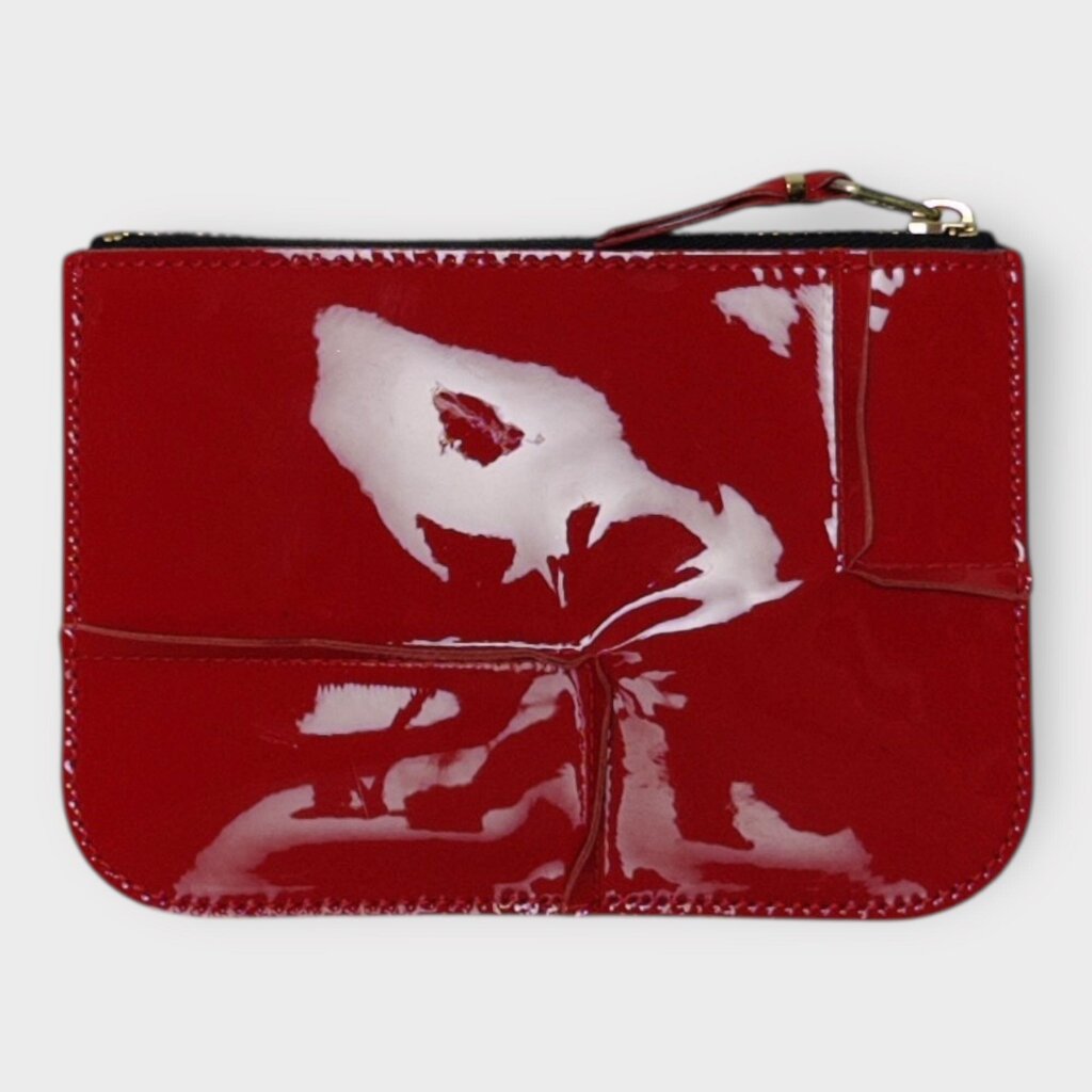 Red Patent Leather Exposed Hem Purse